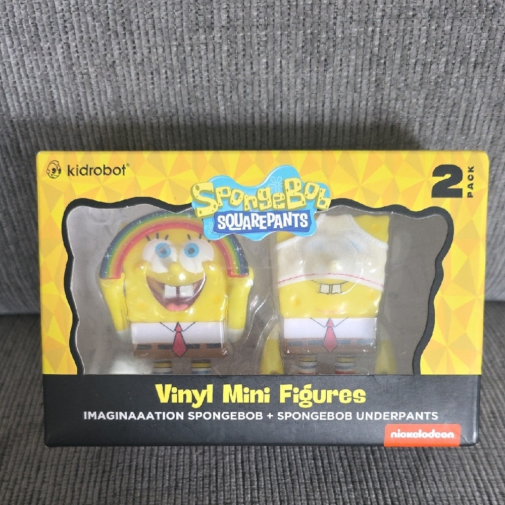 SpongeBob SquarePants Vinyl Mini Figures 2 Pack, New